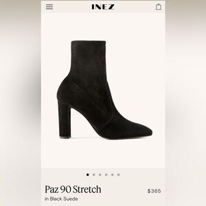 Inez Paz 90 Stretch Suede boots - black, size 8 - BRAND NEW